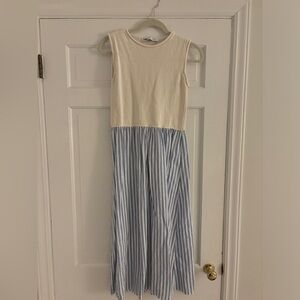 Zara Knit and Striped Midi Dress